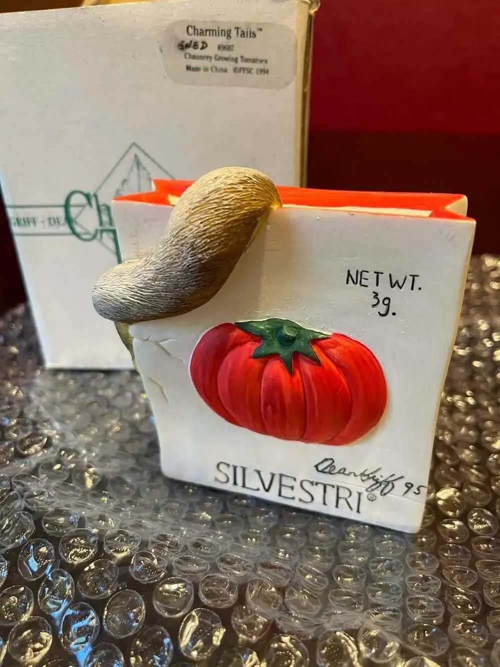 Charming Tails Chauncey Growing Tomatoes Figurine 89607 by Dean Griff